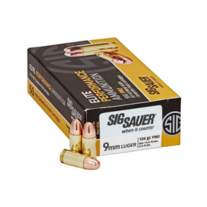 Sig Sauer 9mm Luger Full Metal Jacket 124 Grain 50 Rounds