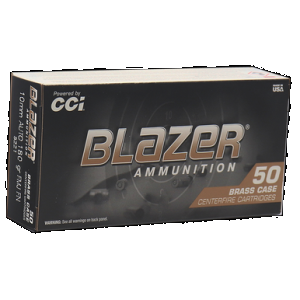 CCI Blazer Brass Handgun Ammo 10mm 180 gr. FMJ FN 50 rd.