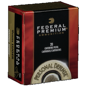 FEDERAL Premium Personal Defense 9mm Luger Hydra-shok Jacketed Hollow Point 124 Grain 20 Rounds
