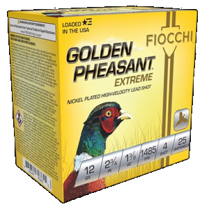 Fiocchi Golden Pheasant Shotgun Loads 12 ga. 2.75 in. 1 3/8 oz. 4 Shot 25 rd.
