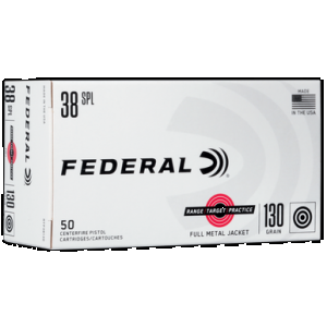 FEDERAL Rtp38130 Range & Target 38special 130gr Full Metal Jacket 50 Rounds