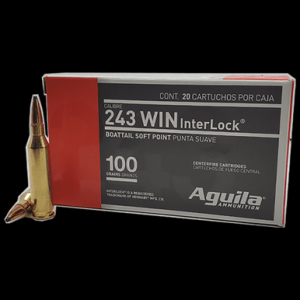 AGUILA 8047ag 243win 100gr Interlock Boat Tail Soft Point 20 Rounds