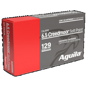 AGUILA 81489ag 6.5creedmoor 129gr Interlock Boat Tail Soft Point 20 Rounds