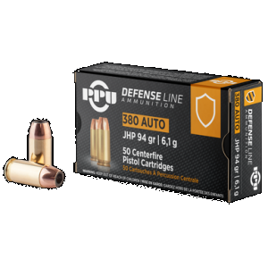 PPU Ppd380a Defense 380acp 94gr Jacketed Hollow Point 50 Rounds