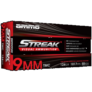 Ammo Inc STREAK Target 9mm Luger Handgun Ammo - 124 Grain | TMC | Red | 50rd Box