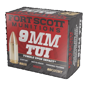 FORT Scott Munitions 9mm080scv Tumble Upon Impact (tui) 9mmluger 80gr Solid Copper Spun 20 Rounds
