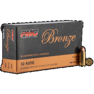 PMC Bronze .32 Acp Handgun Ammo - 71 Grain | Fmj | 50rd Box - 32a - 32a