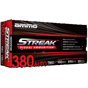 AMMO Inc Streak Target .380 Acp Handgun AMMO - 100 Grain | Tmc | Red | 50rd Box