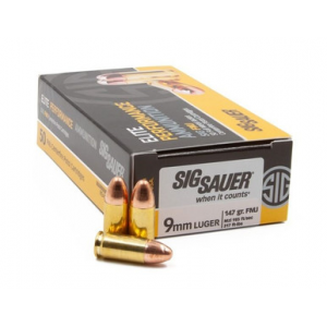 Sig Sauer Elite Ball 9mm Luger Full Metal Jacket 147 Grain 50 Rounds