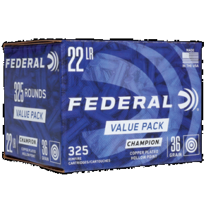 Federal Champion 22 LR Copper Plated Hollow Point 36 Grain 325 Rounds