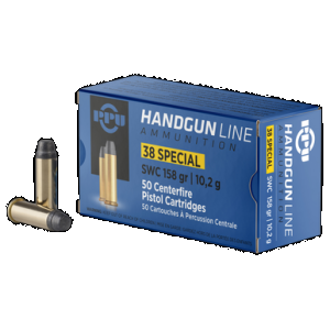 PPU PPH38SS Handgun 38Special 158gr Semi Wadcutter 50 Rounds