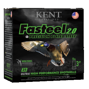 KENT Fasteel 2.0 Precision Plated Steel Load 12 Ga. 3 In. 1 1/8 Oz. 4 Shot 25 Rd.