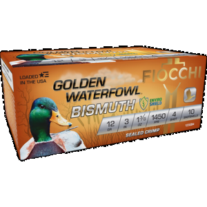 Fiocchi Golden Waterfowl Bismuth Shotgun Ammo 12 ga. 3 in. 1 3/8 oz. 4 Shot 10 rd.