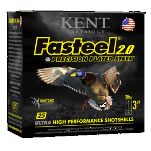 KENT Fasteel 2.0 Precision Plated Steel Load 20 Ga. 3 In. 7/8 Oz. 4 Shot 25 Rd.