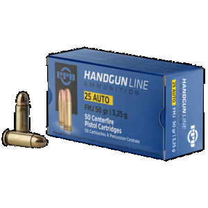 PPU Pph25 Handgun 25acp 50gr Full Metal Jacket 50 Rounds