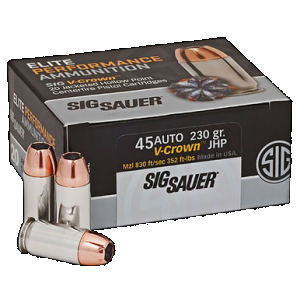 Sig Sauer E45AP220 45 ACP Jacketed Hollow Point 230 Grain 20 Rounds