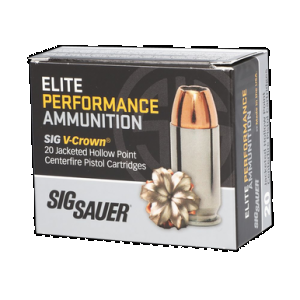 Sig Sauer E40SW220 Elite Performance 40S&W 180gr V-Crown Jacketed Hollow Point 20 Rounds