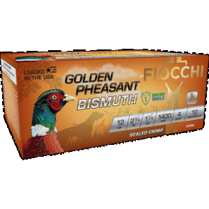 Fiocchi Golden Pheasant Bismuth Shotgun Ammo 12 ga. 2.75 in. 1 1/4 oz. 4 Shot 10 rd.