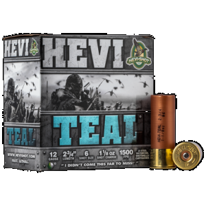 HEVI-SHOT Hs61226 Hevi-teal 12gauge 2.75" 1 1/8oz 6shot 25 Rounds