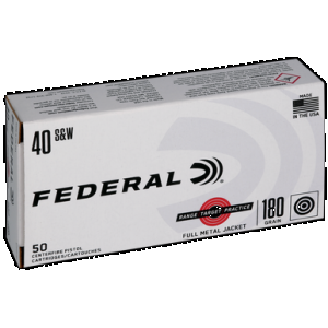 Federal RTP40180 Range & Target 40S&W 180gr Full Metal Jacket 50 Rounds
