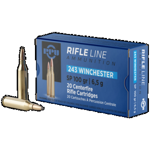PPU Pp2432 Standard Rifle 243win 100gr Soft Point 20 Rounds