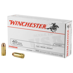 Winchester USA Pistol Ammo 40 S&W 180 gr. FMJ 50 rd.