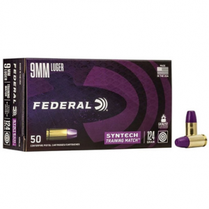 Federal American Eagle Training Match 9mm Total Synthetic Jacket 124 Grain 50 Rounds