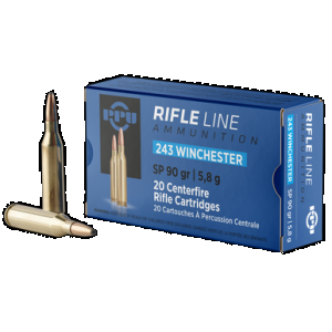 PPU PP2431 Standard Rifle 243Win 90gr Soft Point 20 Rounds