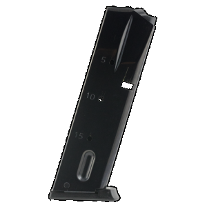 Mec-Gar MGSW5915B Standard Blued Detachable 15rd 9mm Luger for S&W 659/5900/910/915