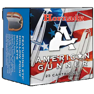 HORNADY American Gunner Pistol Ammo 9mm Luger 124 Gr. Xtp Hollow Point 25 Rd.
