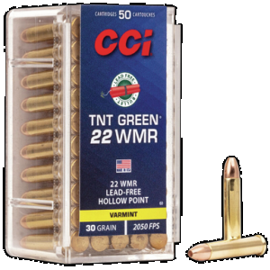 CCI Varmint Tnt Green 22 Magnum Hollow Point 30 Grain 50 Rounds