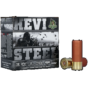 HEVI-SHOT Hs61222 Hevi-steel 12gauge 2.75" 1 1/8oz 2shot 25 Rounds