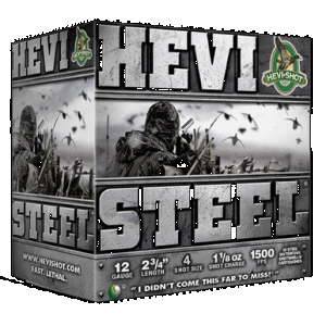 HEVI-SHOT Hs61224 Hevi-steel 12gauge 2.75" 1 1/8oz 4shot 25 Rounds