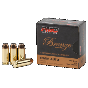 PMC Bronze 10mm Handgun Ammo Jacketed Hollow Point 170 Grain 25 Rounds