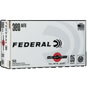 FEDERAL Rtp38095 Range & Target 380acp 95gr Full Metal Jacket 50 Rounds