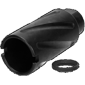 TacFire MZ1007N Spiral Fluted Muzzle Brake Black Oxide Steel with 1/2"-28 tpi Threads, 2.60" OAL & 1.12" Diameter for 5.56x45mm NATO AR-15