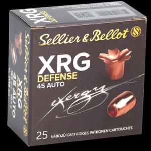 SELLIER & Bellot Sb45xa Xrg Defense 45acp 165gr Solid Copper Hollow Point 25 Rounds