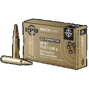 PPU Ppm2232 Match 223rem 75gr Hollow Point Boat Tail 20 Rounds