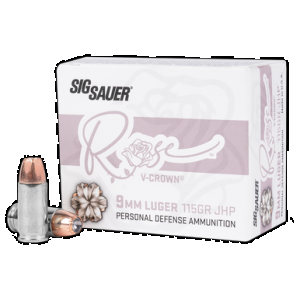 SIG Sauer E9mma1rose20 Rose 9mmluger 115gr V-crown Jacketed Hollow Point 20 Rounds