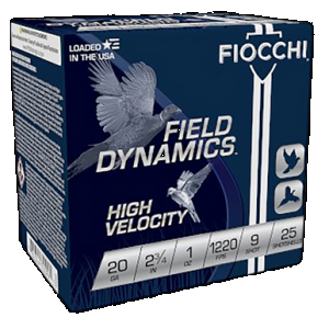 Fiocchi High Velocity Hunting Loads 20 ga. 2.75 in. 1 oz. 9 Shot 25 rd.