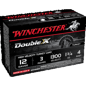 Winchester Double X High Velocity Turkey Load 12 ga. 3 in. 1 3/4 oz. 4 Shot 10 rd.