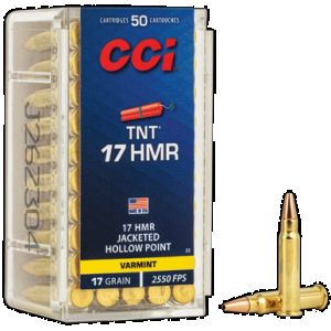 CCI Varmint Tnt 17 Hmr Jacketed Hollow Point 17 Grain 50 Rounds