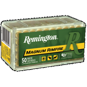 REMINGTON Magnum Rimfire Ammo 22 Winchester Magnum Rimfire Jacketed Hollow Point 40 Grain 50 Rounds