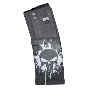 Mission First Tactical 30rd Magazine 223 Rem 5.56x45mm AR-15 M4 White Punisher Skull Splatter
