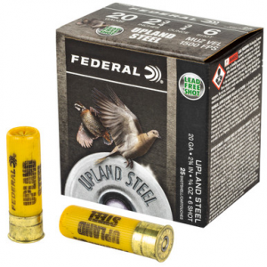 Federal Upland Steel Shotgun Ammo 20 ga. 2.75 in. 7/8 oz. 6 Shot 25 rd.