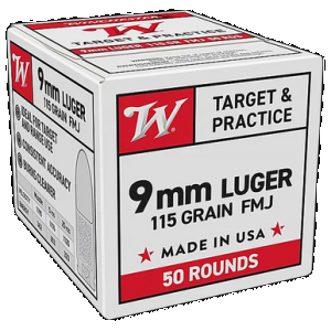 Winchester USA Pistol Ammo 9mm Luger 115 FMJ USA PARA 50 rd.