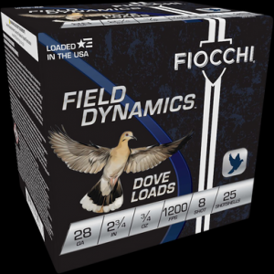 FIOCCHI Dove & Target Loads 28 Ga. 2.75 In. 3/4 Oz. 8 Shot 25 Rd.