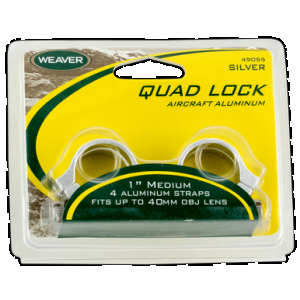 Weaver Mounts 49055 Quad Lock Detachable Rings Silver 1" Medium