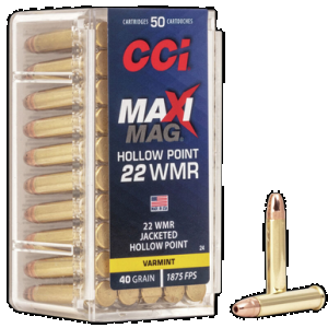 CCI Varmint Maxi-mag 22 Magnum Jacketed Hollow Point 40 Grain 50 Rounds