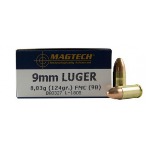 MAGTECH Handgun Ammunition 9mm Luger 124 Gr Fmj 1109 Fps 50/ct